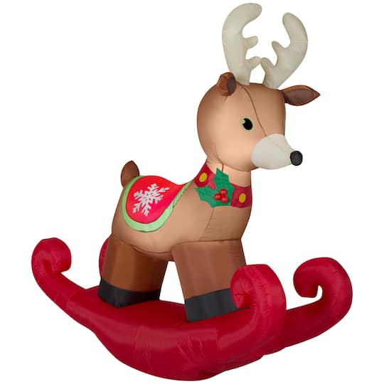 6Ft Airblown� Inflatable Christmas Rocking Reindeer By Gemmy Industries | Michaels�